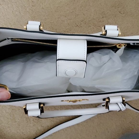 New Borsa A Mano Bianco 2-way Purse White Saffiano - Picture 2 of 15